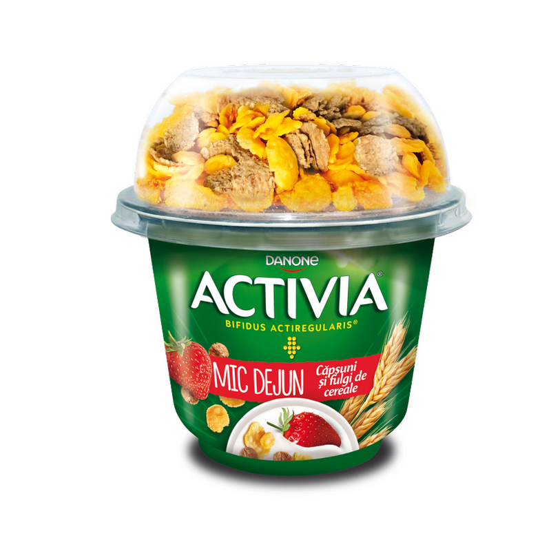 Activia mic dejun  iaurt cu capsuni 168g