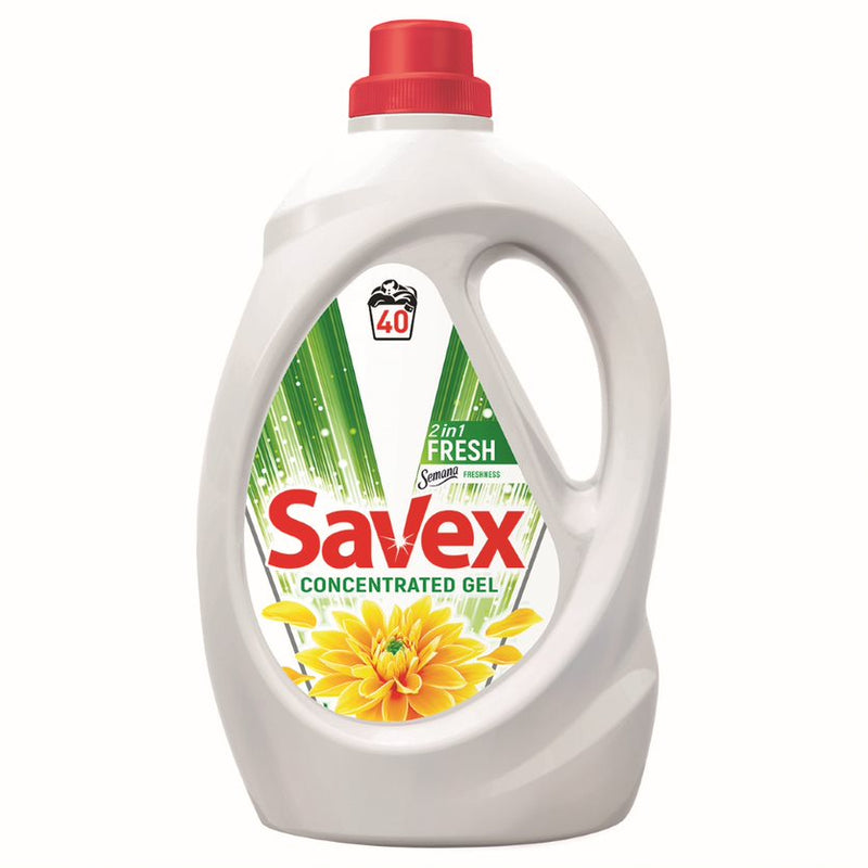 Detergent lichid Savex 2in1 Fresh , 40 spalari, 2.2l