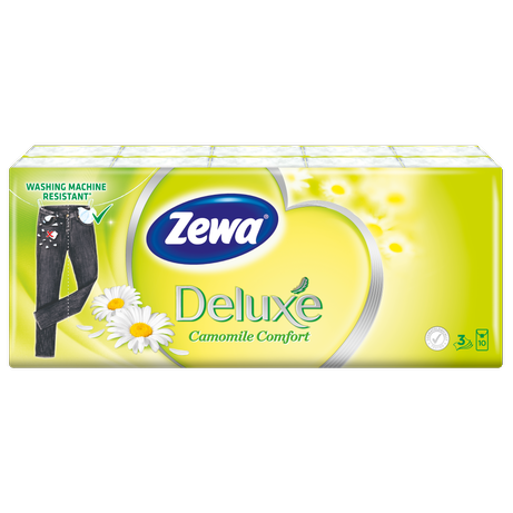 Servetele nazale Zewa Deluxe Camomile Comfort, 3 straturi, 10x10 bucati