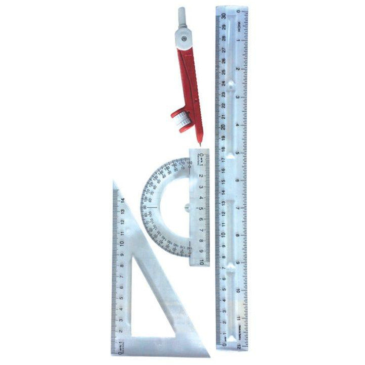 Pigna Set geometrie 4 piese, cu compas