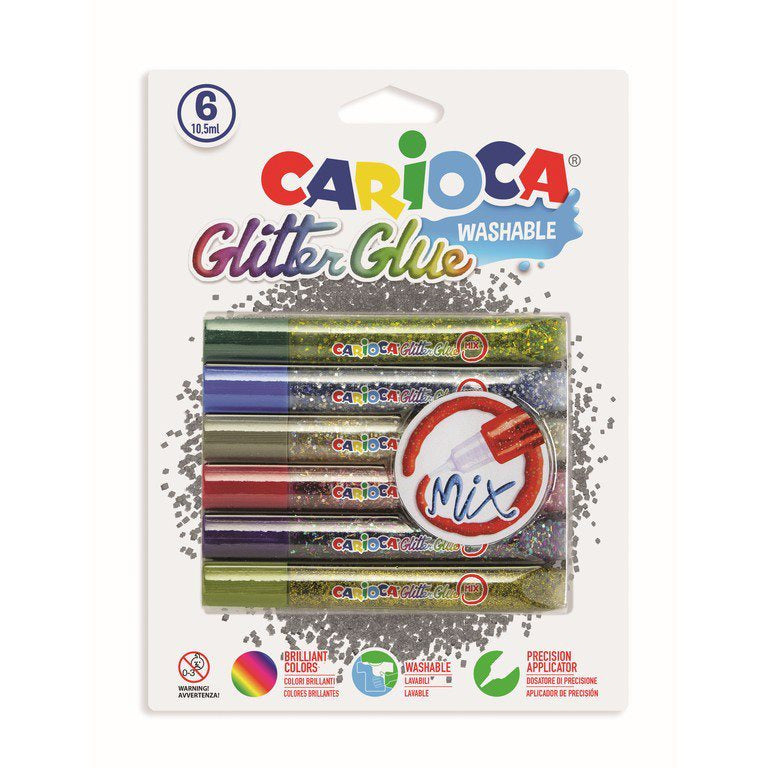 Lipici cu sclipici MIX Carioca 6x10,5 ml