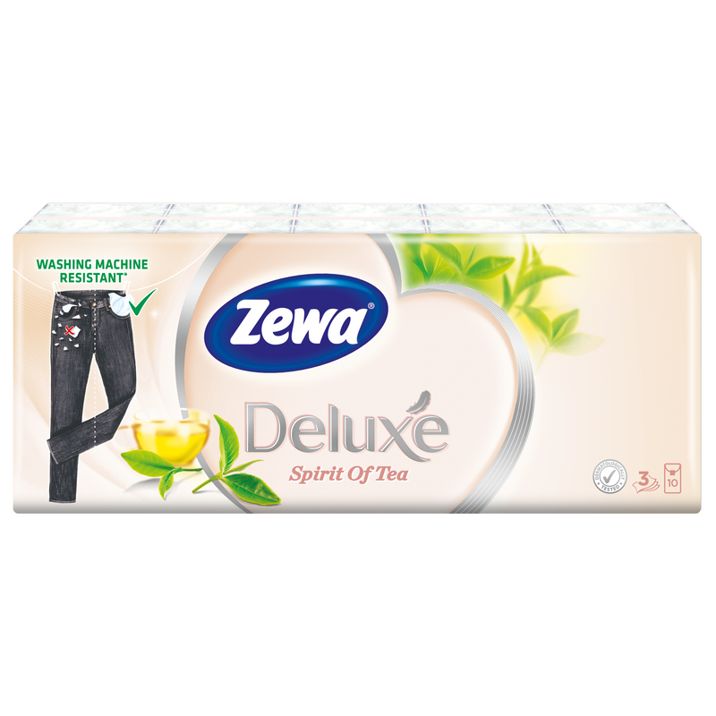 Servetele nazale Zewa Deluxe Spirit of Tea, 10x10 bucati, 3 straturi