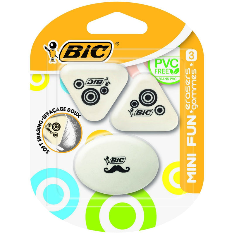 Radiera BIC Mini Fun, 3 bucati