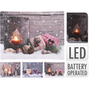 Decoratiune de Craciun pictura pe panza cu led-uri, 20 X 15 cm