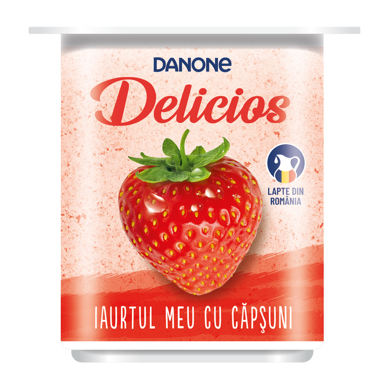 Danone delicios iaurt cu capsuni 2% grasime 125g
