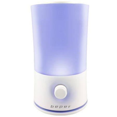 Umidificator Beper 70.401, 30W, 2.4 L, 130ml/h, functie aromaterapie, iluminare in 7 culori , Alb